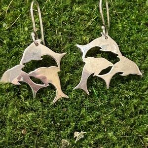 Sterling dolphin earrings